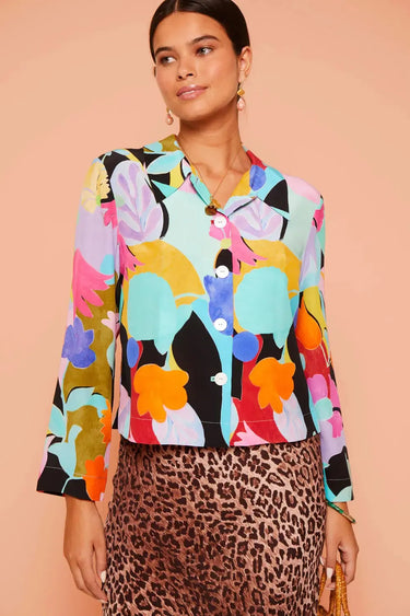 Ginette Top Abstract Tulip Black-Tops-Rixo-Debs Boutique
